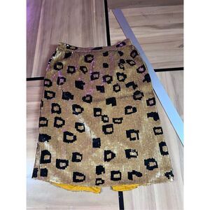 Maple brand, leopard print, sequins‎ mini skirt size 6